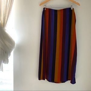 American Eagle Rainbow Stripe Midi Skirt